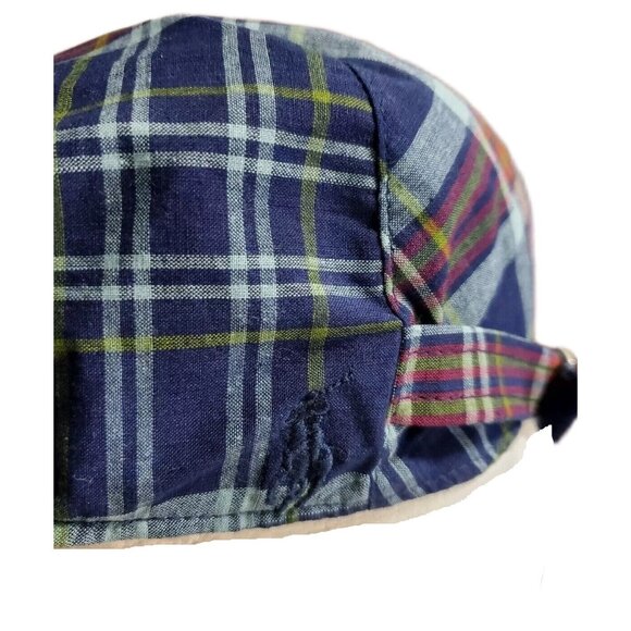 Polo Ralph Lauren Size L/XL Blue Cotton Madras Plaid Driving Cap Newsboy Hat - Picture 4 of 8